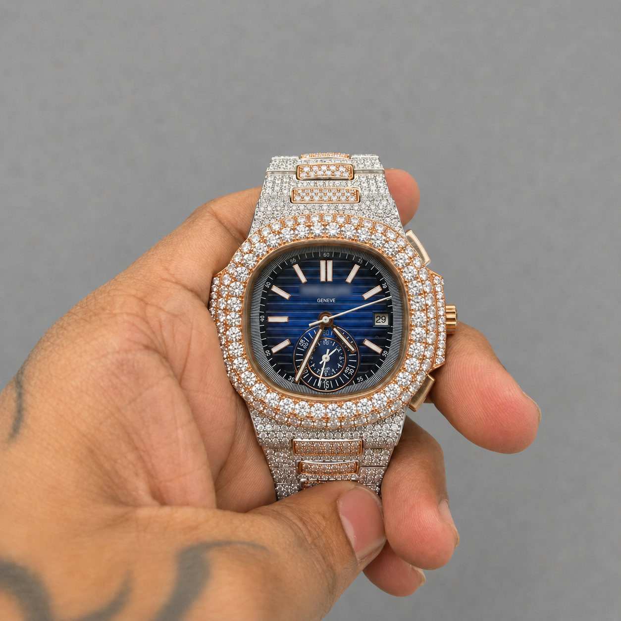 Moissanite Blue Watch