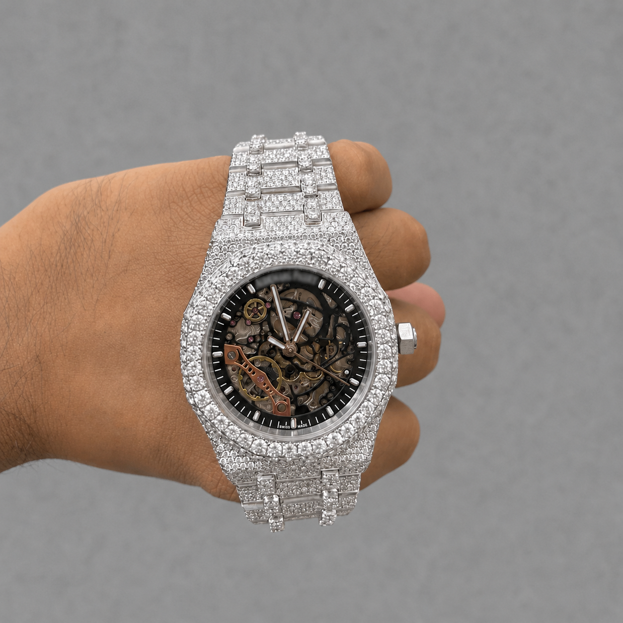Moissanite Skeleton Watch