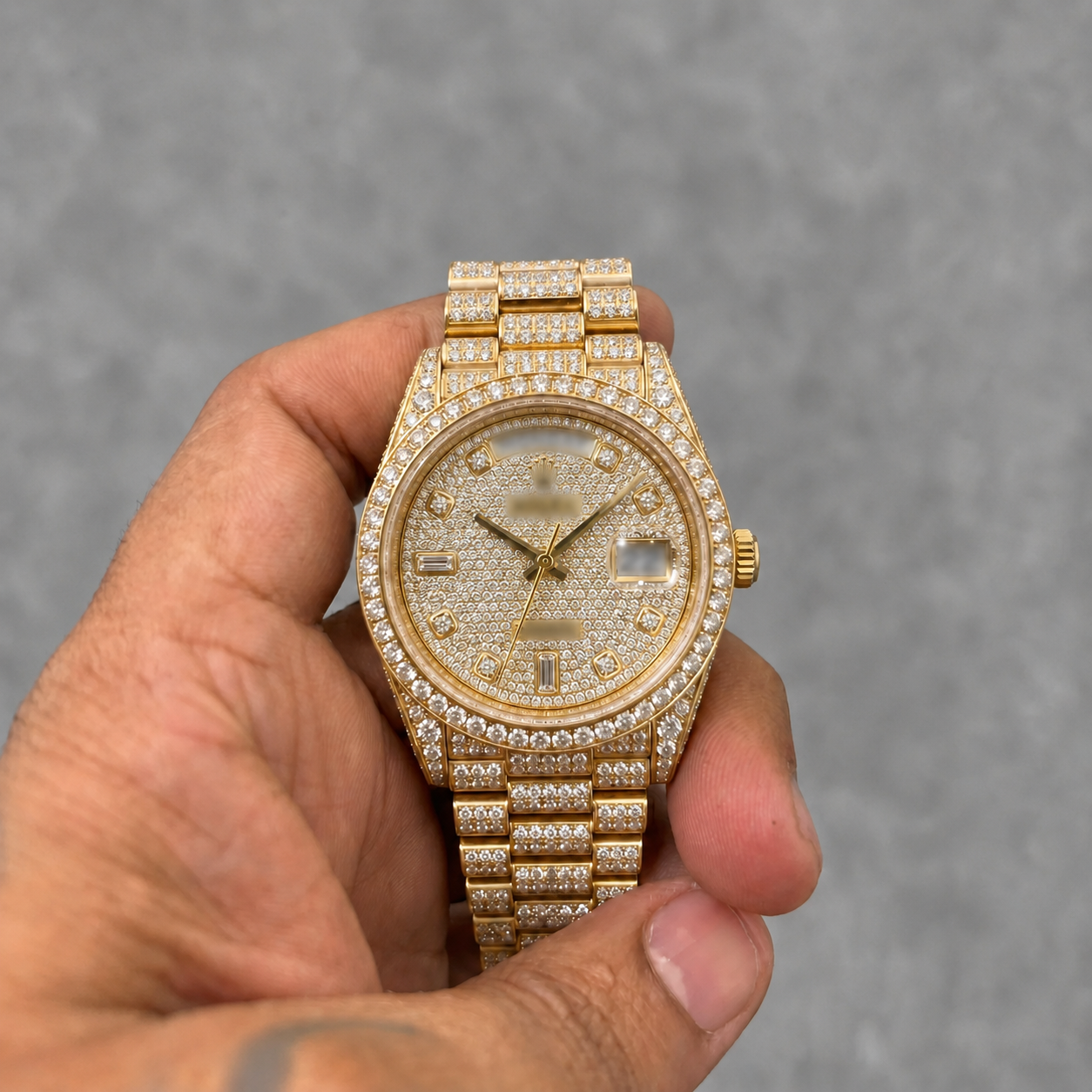 Moissanite Gold Watch